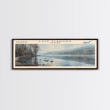 Lake Elkhorn Maryland Framed Canvas Print, Lake House Decor, Panoramic Wall Art, Travel Poster, Serene Lake Painting, Nature Art