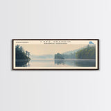 Lake Grandin Framed Canvas Print, Lake House Decor, Panoramic Wall Art, Travel Poster, Serene Lake Painting, Nature Art