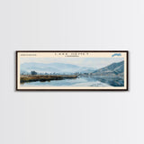 Lake Hemet California Framed Canvas Print, Lake House Decor, Panoramic Wall Art, Travel Poster, Serene Lake Painting, Nature Art