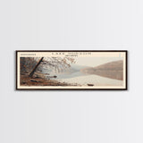 Lake Hudson Oklahoma Framed Canvas Print, Lake House Decor, Panoramic Wall Art, Travel Poster, Serene Lake Painting, Nature Art