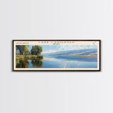 Lake Lahontan Nevada Framed Canvas Print, Lake House Decor, Panoramic Wall Art, Travel Poster, Beautiful Lake Painting, Home Art