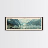 Lake Louise Framed Canvas Print, Lake House Decor, Panoramic Wall Art, Travel Poster, Stunning Mountain Lake Painting, Modern Art