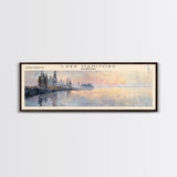 Lake Manitoba Framed Canvas Print, Lake House Decor, Panoramic Wall Art, Travel Poster, Stunning Lake Painting, Modern Art