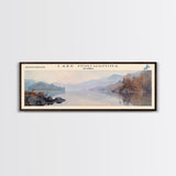 Lake Minchumina Framed Canvas Print, Lake House Decor, Panoramic Wall Art, Travel Poster, Serene Landscape Painting, Bedroom Decor