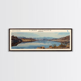 Lake Mohave Arizona Framed Canvas Print, Lake House Decor, Panoramic Wall Art, Travel Poster, Beautiful Landscape Painting, Bedroom Decor