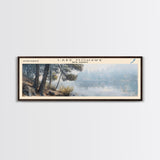 Lake Mohawk New Jersey Framed Canvas Print, Lake House Decor, Panoramic Wall Art, Travel Poster, Stunning Landscape Painting, Living Room Decor