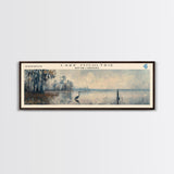 Lake Moultrie South Carolina Framed Canvas Print, Lake House Decor, Panoramic Wall Art, Travel Poster, Serene Landscape Painting, Bedroom Decor