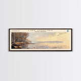 Lake Moultrie Framed Canvas Print, Lake House Decor, Panoramic Wall Art, Travel Poster, Scenic Landscape Painting, Living Room Decor