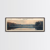 Lake Needwood Maryland Framed Canvas Print, Lake House Decor, Panoramic Wall Art, Travel Poster, Stunning Landscape Painting, Contemporary Art