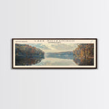 Lake Nockamixon Pennsylvania Framed Canvas Print, Lake House Decor, Panoramic Wall Art, Travel Poster, Stunning Landscape Painting, Bedroom Decor