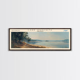 Lake Ouachita Arkansas Framed Canvas Print, Lake House Decor, Panoramic Wall Art, Travel Poster, Scenic Landscape Painting, Living Room Decor