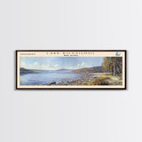 Lake Rossignol Framed Canvas Print, Lake House Decor, Panoramic Wall Art, Travel Poster, Stunning Landscape Painting, Contemporary Art