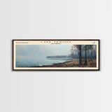 Lake Texoma Oklahoma Framed Canvas Print, Lake House Decor, Panoramic Wall Art, Travel Poster, Beautiful Landscape Painting, Rustic Art