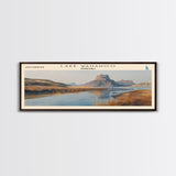 Lake Wanahoo Nebraska Framed Canvas Print, Lake House Decor, Panoramic Wall Art, Travel Poster, Landscape Painting, Bedroom Decor