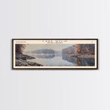 Lake Wylie South Carolina Framed Canvas Print, Lake House Decor, Panoramic Wall Art, Travel Poster, Beautiful Landscape Painting, Rustic Art