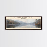 Laurel River Lake Kentucky Framed Canvas Print, Lake House Decor, Panoramic Wall Art, Travel Poster, Scenic Landscape Painting, Living Room Decor