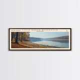 Loch Raven Reservoir Maryland Framed Canvas Print, Lake House Decor, Panoramic Wall Art, Travel Poster, Landscape Painting, Contemporary Art