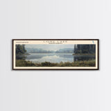 Long Lake North Dakota Framed Canvas Print, Lake House Decor, Panoramic Wall Art, Travel Poster, Landscape Painting, Bedroom Decor