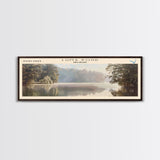 Lums Pond Delaware Framed Canvas Print, Lake House Decor, Panoramic Wall Art, Travel Poster, Scenic Landscape Painting, Contemporary Art