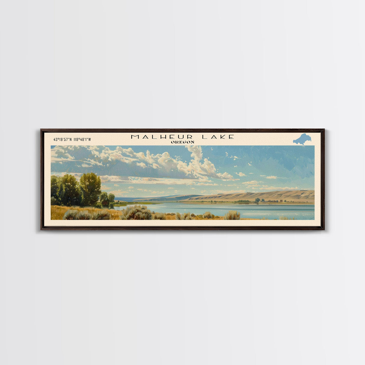 Merrill Creek Reservoir New Jersey Framed Canvas Print, Lake House Decor, Panoramic Wall Art, Travel Poster, Scenic Landscape Painting, Living Room Decor