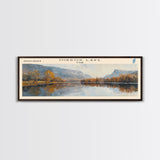 Mirror Lake Utah Framed Canvas Print, Lake House Decor, Panoramic Wall Art, Travel Poster, Landscape Painting, Bedroom Decor