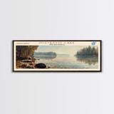 Navajo Lake New Mexico Framed Canvas Print, Lake House Decor, Panoramic Wall Art, Travel Poster, Landscape Painting, Bedroom Decor