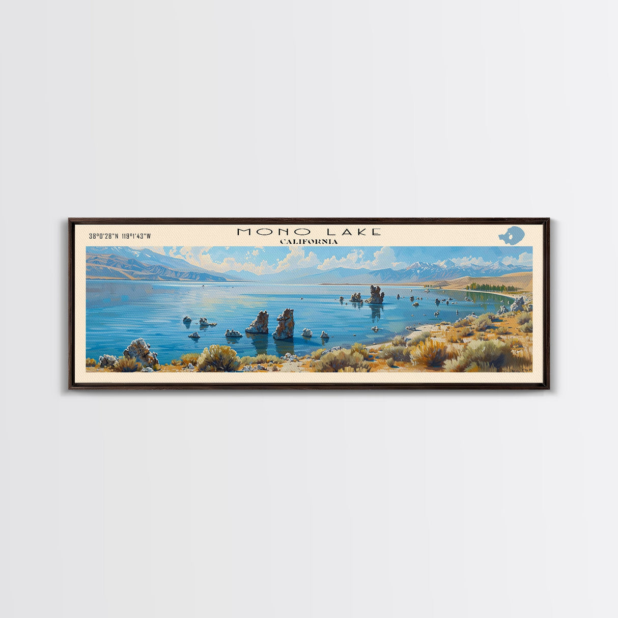 Newfound Lake New Hampshire Framed Canvas Print, Lake House Decor, Panoramic Wall Art, Travel Poster, Scenic Landscape Painting, Contemporary Art