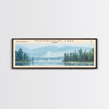 Moosehead Lake Framed Canvas Print, Lake House Decor, Panoramic Wall Art, Travel Poster, Beautiful Landscape Painting, Living Room Decor