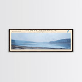 Newark Reservoir Delaware Framed Canvas Print, Lake House Decor, Panoramic Wall Art, Travel Poster, Landscape Painting, Modern Art