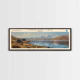 Overland Lake Nevada Framed Canvas Print, Lake House Decor, Panoramic Travel Poster, Scenic Landscape Painting, Living Room Decor