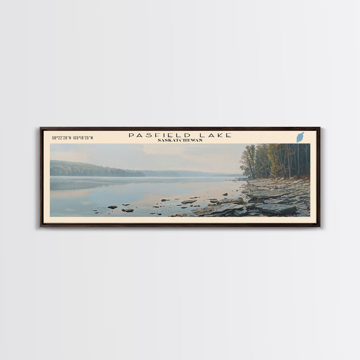 Prien Lake Louisiana Framed Canvas Print, Lake House Decor, Panoramic Travel Poster, Scenic Wall Art, Bedroom Decor