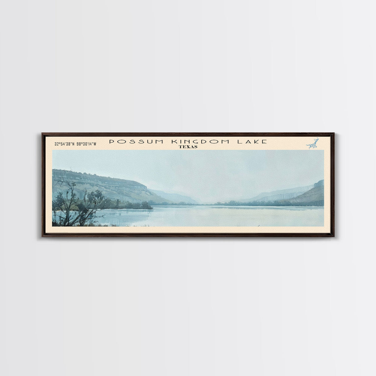 Redfish Lake Idaho Framed Canvas Print, Lake House Decor, Panoramic Wall Art, Travel Poster, Beautiful Landscape Painting, Living Room Decor