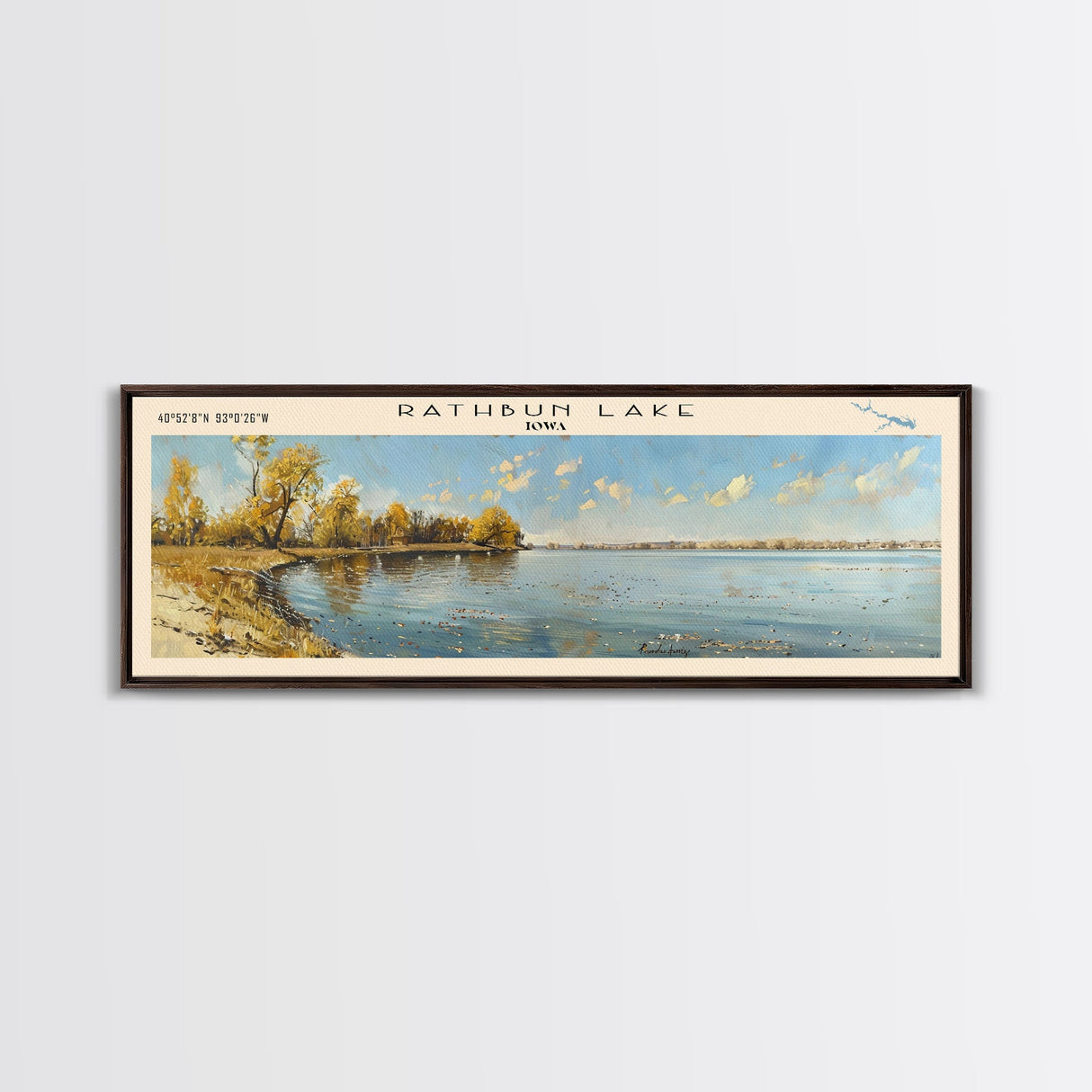 Sardis Lake Mississippi Framed Canvas Print, Lake House Decor, Panoramic Wall Art, Travel Poster, Beautiful Lake Scene, Home Decor