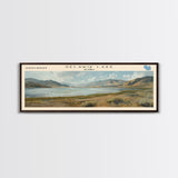 Snowbird Lake Wyoming Panoramic Framed Canvas Print, Lake House Decor, Wall Art, Travel Poster, Tranquil Landscape, Modern Art