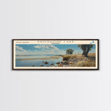 Spooner Lake Nevada Panoramic Framed Canvas Print, Lake House Decor, Wall Art, Travel Poster, Serene Lake Painting, Modern Art