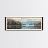 Sleepy Creek Lake West Virginia Panoramic Framed Canvas Print, Lake House Decor, Wall Art, Travel Poster, Serene Lake Painting, Living Room Decor