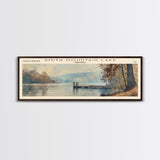 Smith Mountain Lake Virginia Panoramic Framed Canvas Print, Lake House Decor, Wall Art, Travel Poster, Beautiful Lake Scene, Modern Art