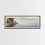 Smithville Lake Missouri Panoramic Framed Canvas Print, Lake House Decor, Wall Art, Travel Poster, Serene Lake Painting, Living Room Decor