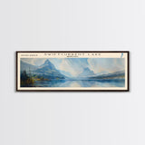 Tobin Lake Panoramic Wall Art, Framed Canvas Print, Lake House Decor, Travel Poster, Serene Landscape, Living Room Decor