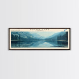 Tenaya Lake California Panoramic Wall Art, Framed Canvas Print, Lake House Decor, Travel Poster, Serene Landscape, Bedroom Decor, Home Decor