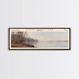 Turkey Creek Lake Ohio Panoramic Wall Art, Framed Canvas Print, Lake House Decor, Travel Poster, Serene Landscape, Living Room Art