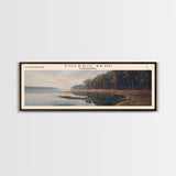 Tustumena Lake Panoramic Wall Art, Framed Canvas Print, Lake House Decor, Travel Poster, Scenic Lake Scene, Living Room Art