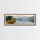 Topaz Lake Nevada Panoramic Wall Art, Framed Canvas Print, Lake House Decor, Travel Poster, Beautiful Lake Scene, Living Room Art