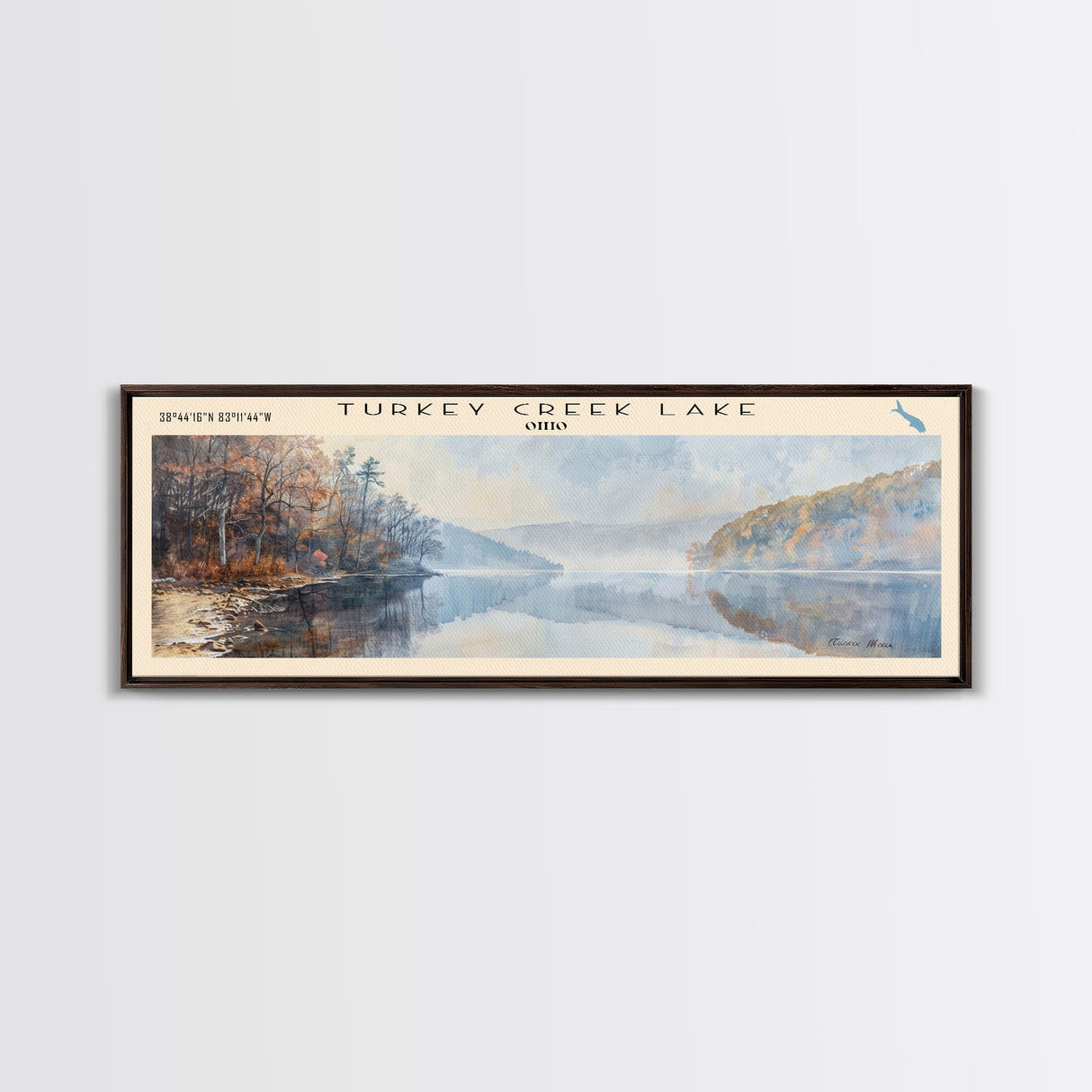 Walker Lake Nevada Panoramic Wall Art, Framed Canvas Print, Lake House Decor, Travel Poster, Serene Landscape, Home Decor