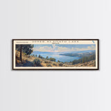 Wehrspann Lake Nebraska Panoramic Wall Art, Framed Canvas Print, Lake House Decor, Travel Poster, Serene Landscape, Living Room Decor