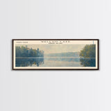 Wallum Lake Rhode Island Panoramic Wall Art, Framed Canvas Print, Lake House Decor, Travel Poster, Scenic Lake Scene, Living Room Art