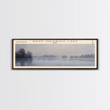 West Okoboji Lake Iowa Panoramic Wall Art, Framed Canvas Print, Lake House Decor, Travel Poster, Serene Landscape, Living Room Art