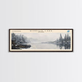 Windigo Lake Panoramic Wall Art, Framed Canvas Print, Lake House Decor, Travel Poster, Beautiful Lake Scene, Living Room Art