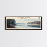 Worden Pond Rhode Island Panoramic Wall Art, Framed Canvas Print, Lake House Decor, Travel Poster, Beautiful Lake Scene, Living Room Decor