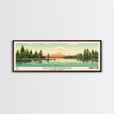 Angostura Reservoir South Dakota Framed Canvas Print, Panoramic Wall Art, Midcentury Modern, Pop Art, Travel Poster, Scenic Bedroom Art